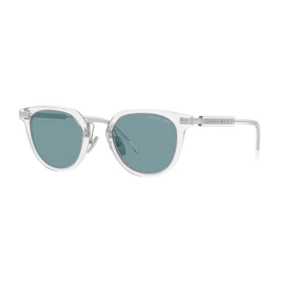 NWT PRADA POLARIZED SUNGLASSES MEN CLEAR ROUND EYEWEAR PRADA NEW - Picture 1 of 3